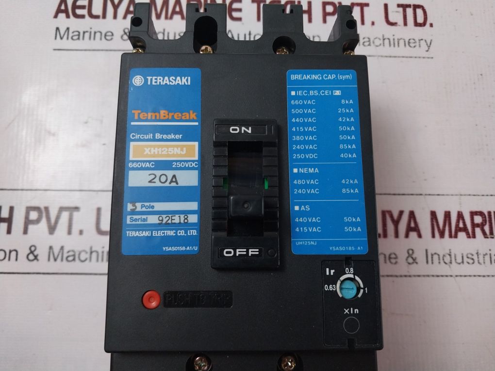Terasaki Xh125Nj Tembreak Circuit Breaker 3-pole 20A