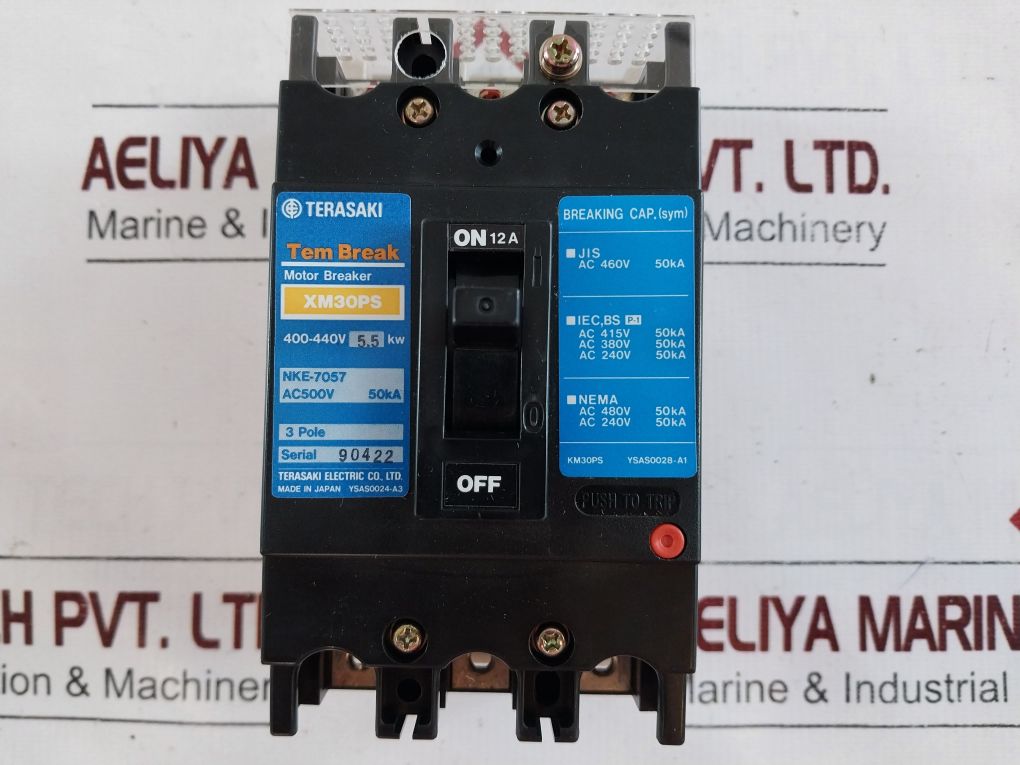 Terasaki Xm30Ps Circuit Breaker 12A 5.5 Kw