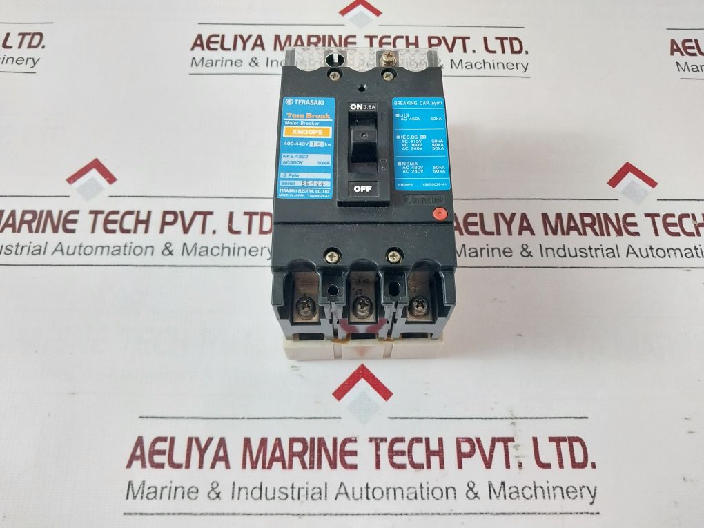Terasaki Xm30Ps 3-pole Circuit Breaker 1.5Kw 3.6A