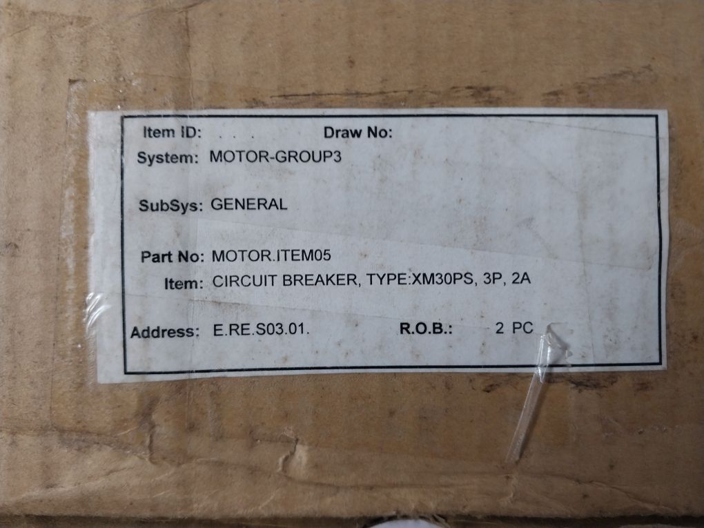 Terasaki Xm30Ps 3 Pole Circuit Breaker 2A, 0.75Kw