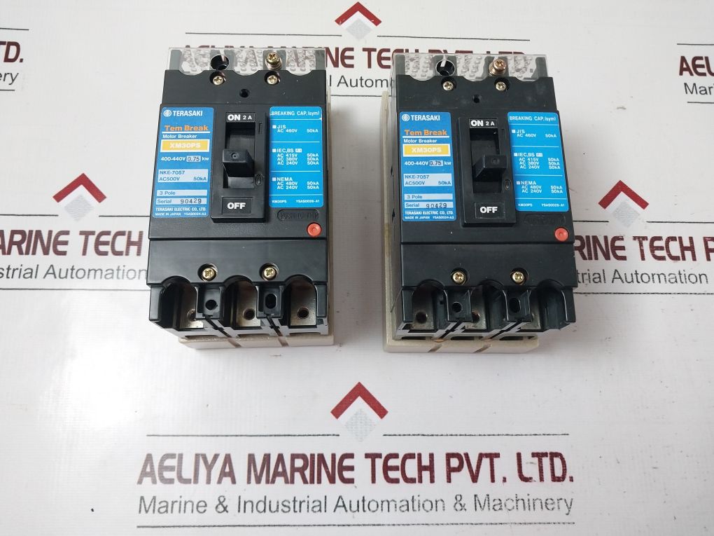 Terasaki Xm30Ps 3 Pole Circuit Breaker 2A, 0.75Kw