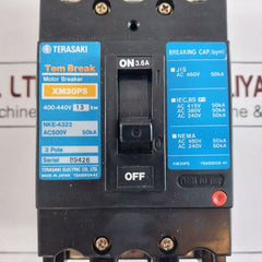 Terasaki Xm30Ps 3-pole Motor Circuit Breaker 1.5Kw,3.6A
