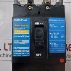 Terasaki Xm30Ps 3 Pole Circuit Breaker 8A,400-440V 3.7Kw
