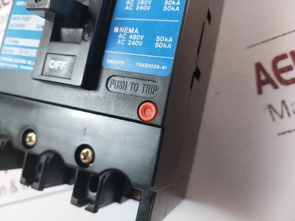 Terasaki Xm30Ps 3 Pole Circuit Breaker 8A,400-440V 3.7Kw