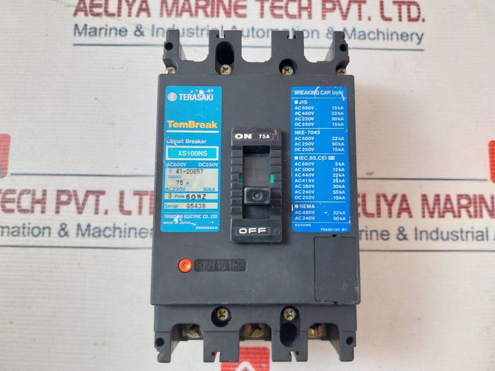 Terasaki Xs100Ns 3 Pole Circuit Breaker 60Hz