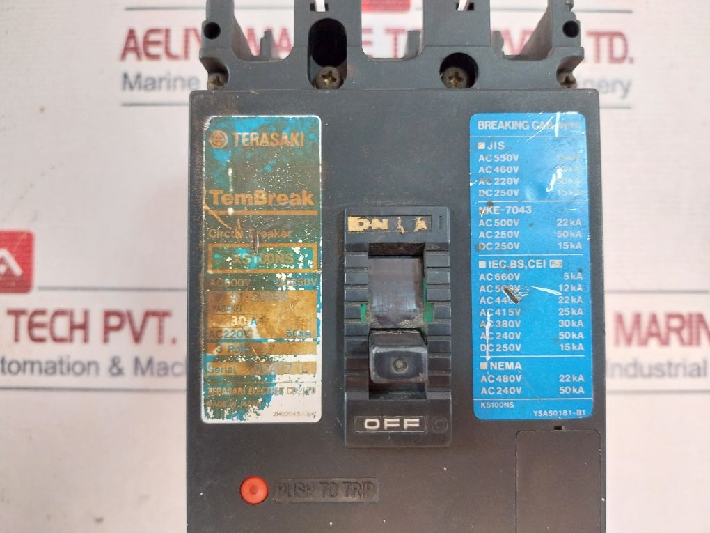 Terasaki Xs100Ns Circuit Breaker 3 Pole 30 A