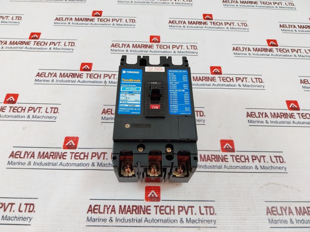 Terasaki Xs100Ns Tembreak Circuit Breaker 3 Pole 15A Ac600V Dc250V
