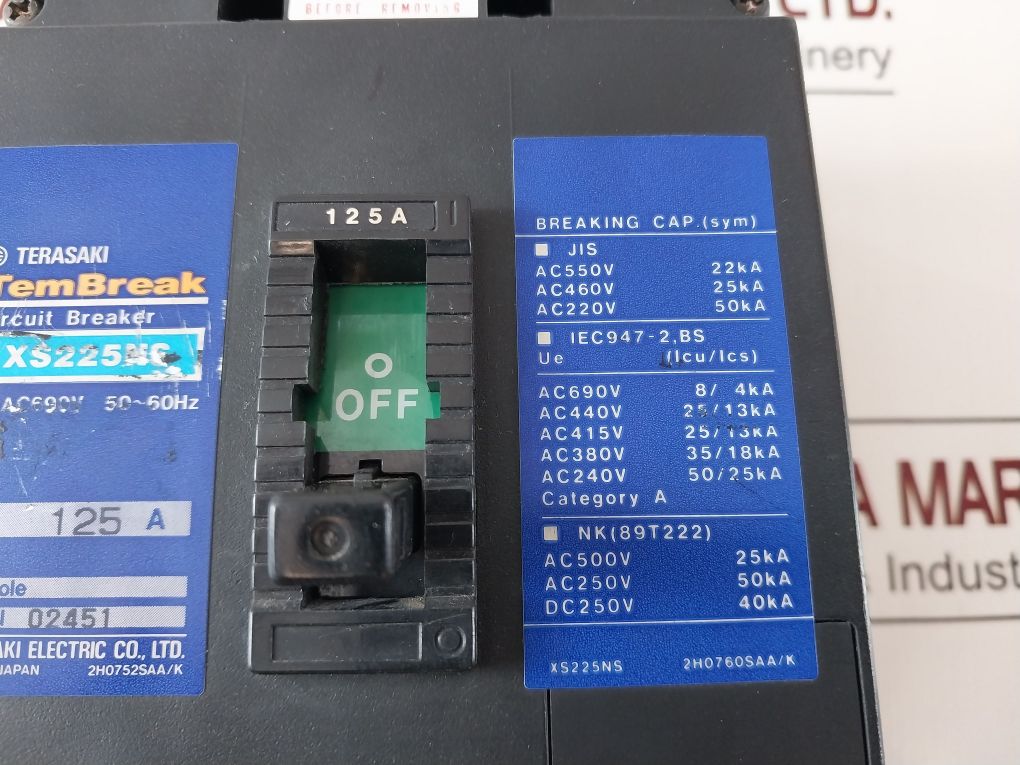 Terasaki Xs225Ns Tembreak Circuit Breaker