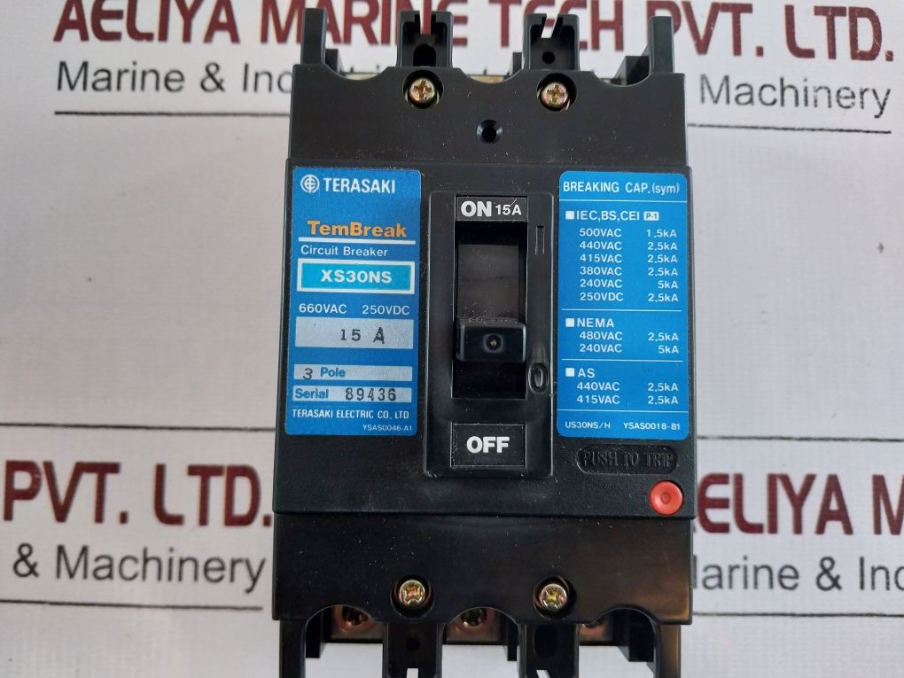 Terasaki Xs30Ns 3-pole Circuit Breaker 15A