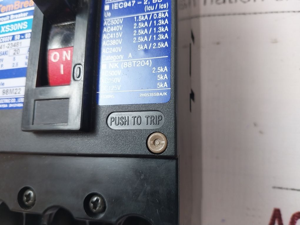 Terasaki Xs30Ns Circuit Breaker 3-pole 20A