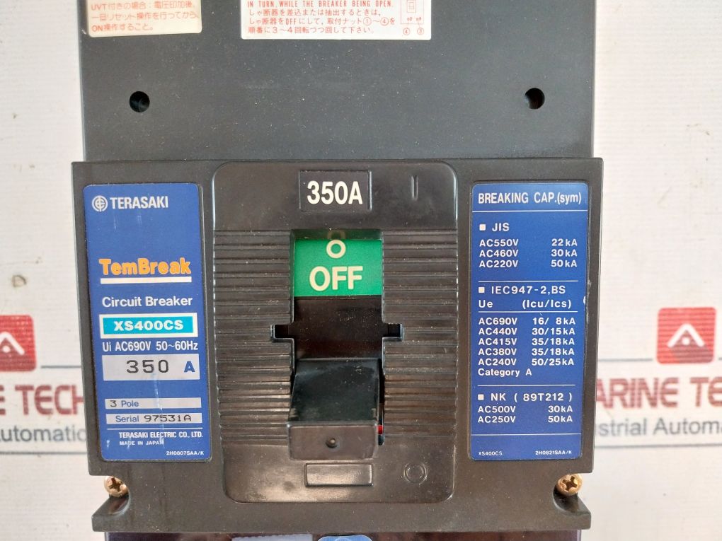 Terasaki Xs400Cs 3 Pole Circuit Breaker Xcu1S
