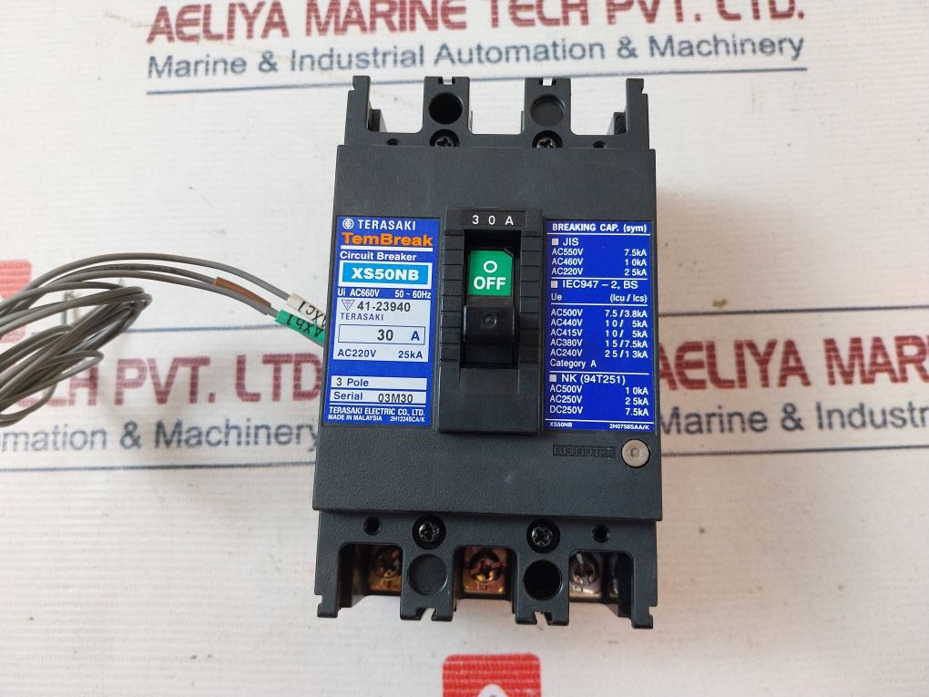 Terasaki Xs50Nb 3 Pole Circuit Breaker Ac660V 30A