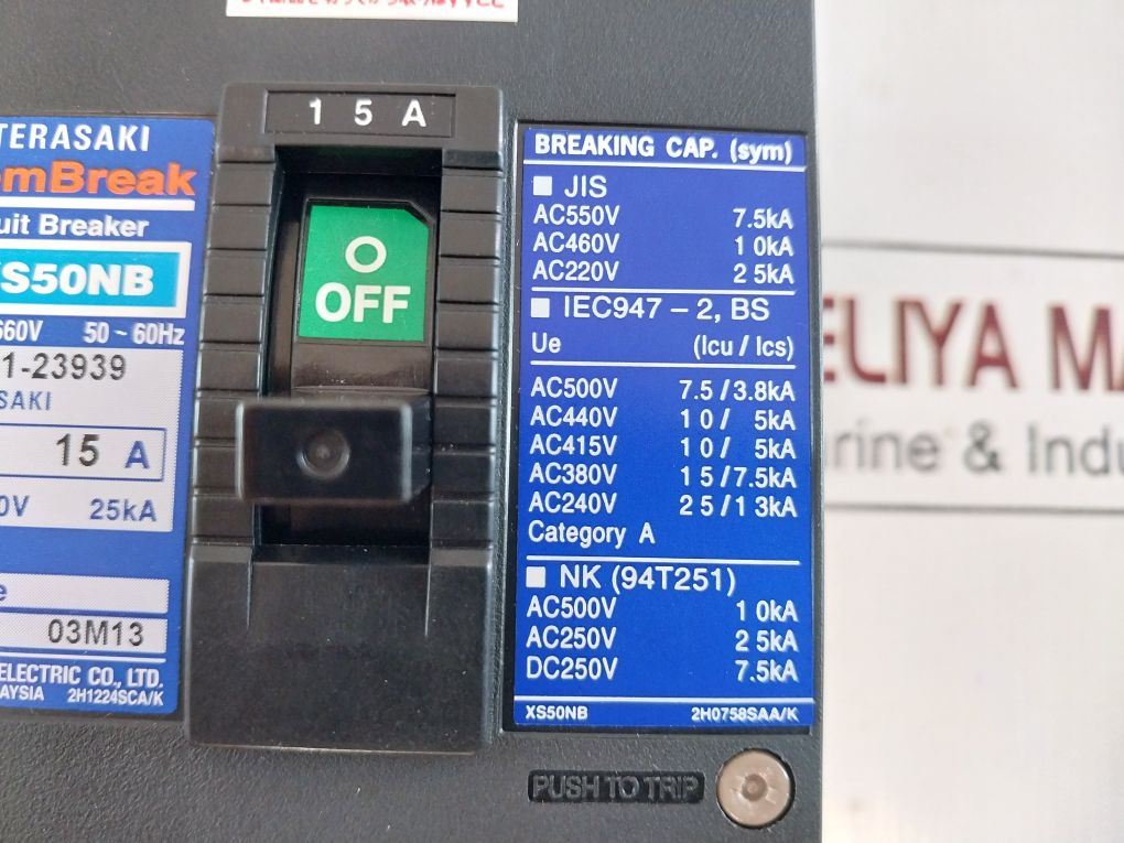Terasaki Xs50Nb Circuit Breaker 15A
