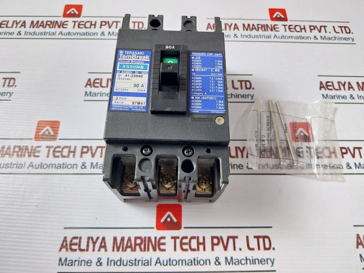 Terasaki Xs50Nb Tembreak Circuit Breaker 30A 3 Pole 220Vac