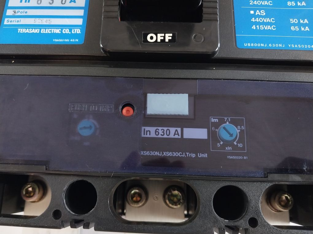 Terasaki Xs630Nj Circuit Breaker 630A With Trip Unit