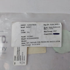 Oceaneering 0333661 Repair Kit For Pressure Regulator