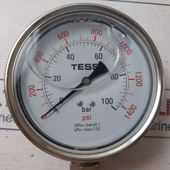 Tess 0-100 Bar Pressure Gauge 0-1400 Psi