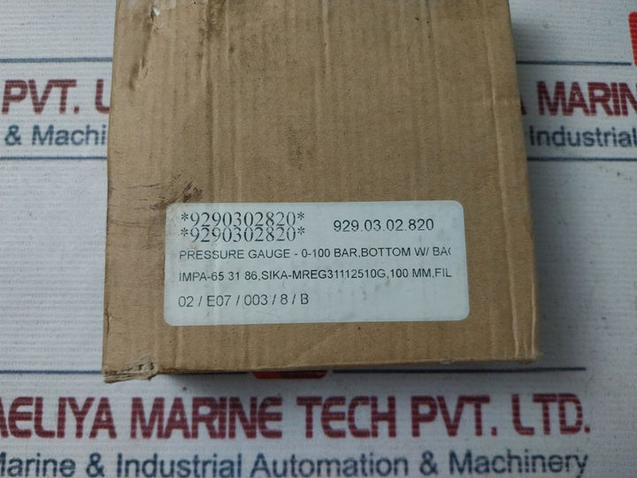 Tess 0-100 Bar Pressure Gauge 0-1400 Psi