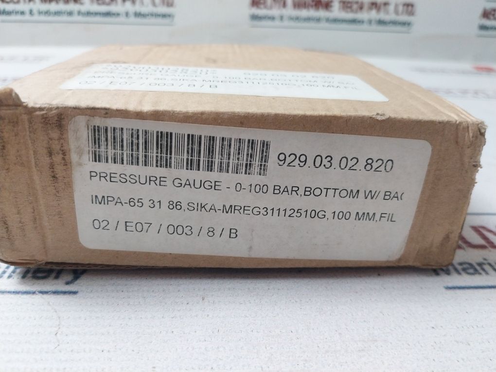 Tess 0-100 Bar Pressure Gauge 0-1400 Psi