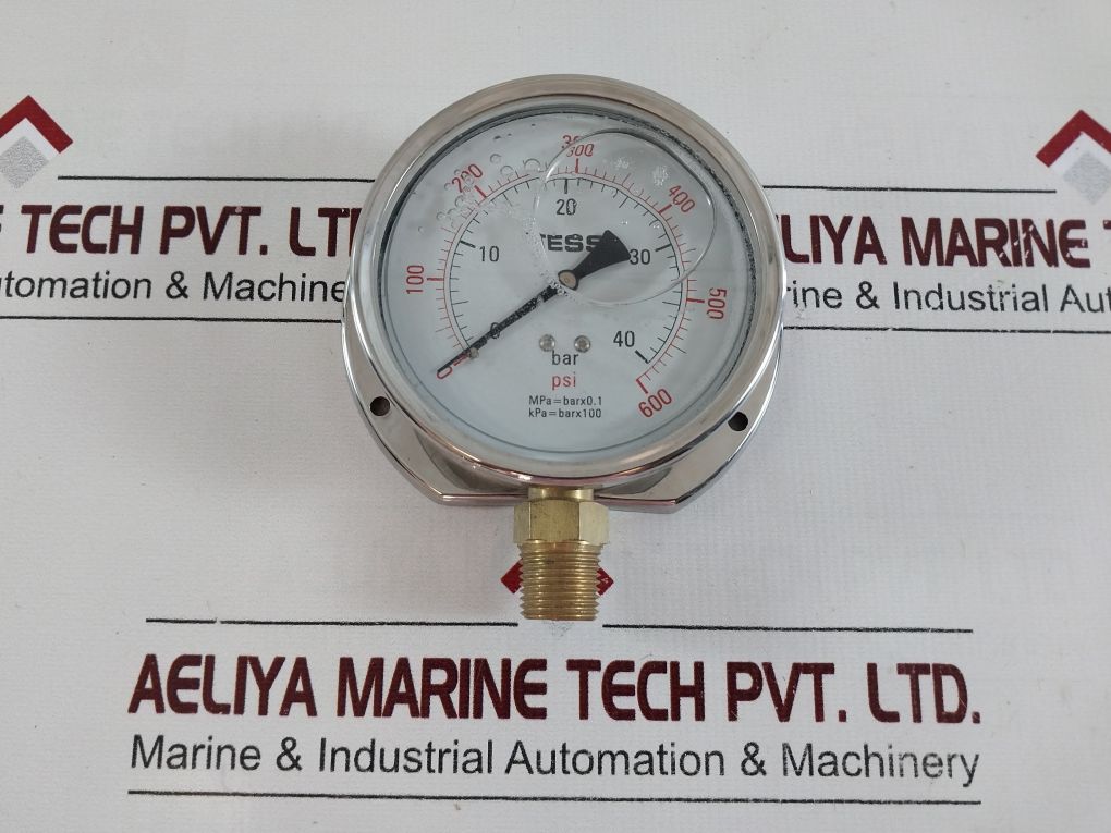 Tess Pressure Gauge 0-600 Psi 0-40 Bar Liquid Filled