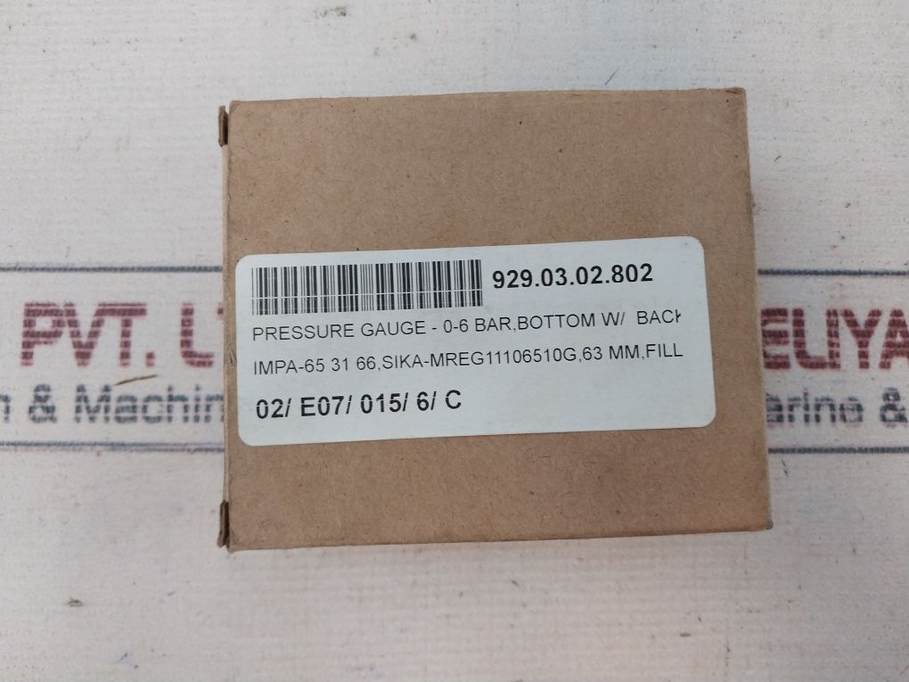 Tess En837.1 Pressure Gauge 0-6 Bar