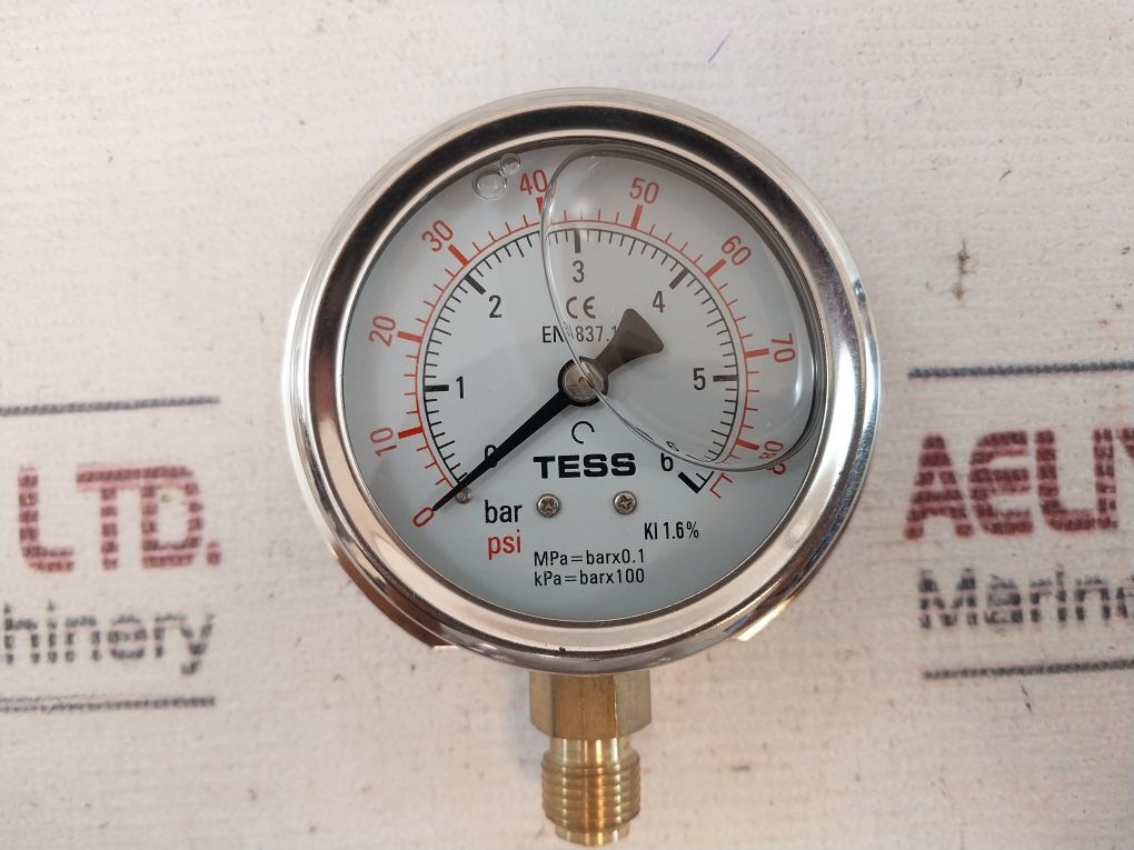 Tess En837.1 Pressure Gauge 0-6 Bar
