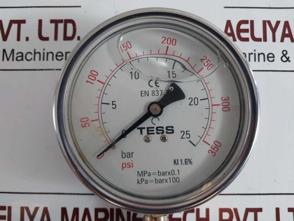 Tess En 837-1 Pressure Gauge 0 To 25 Bar 0 To 350 Psi