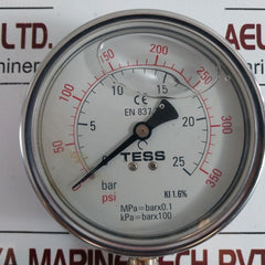 Tess En 837-1 Pressure Gauge 0 To 25 Bar 0 To 350 Psi