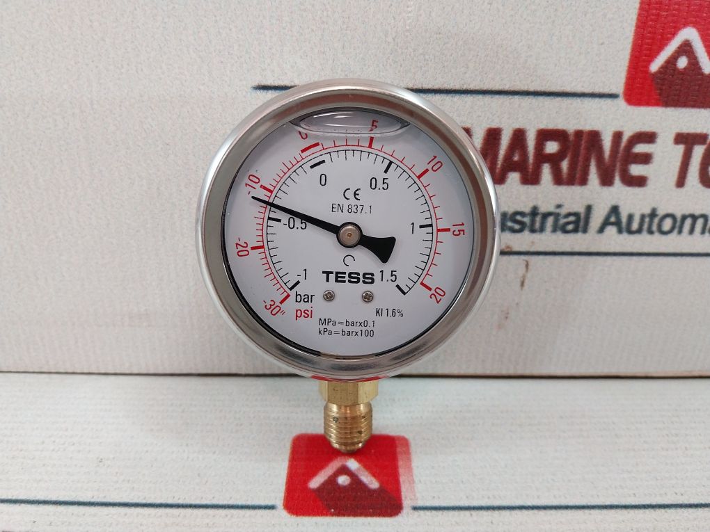 Tess En 837.1 Pressure Gauge -30 To 20 Psi