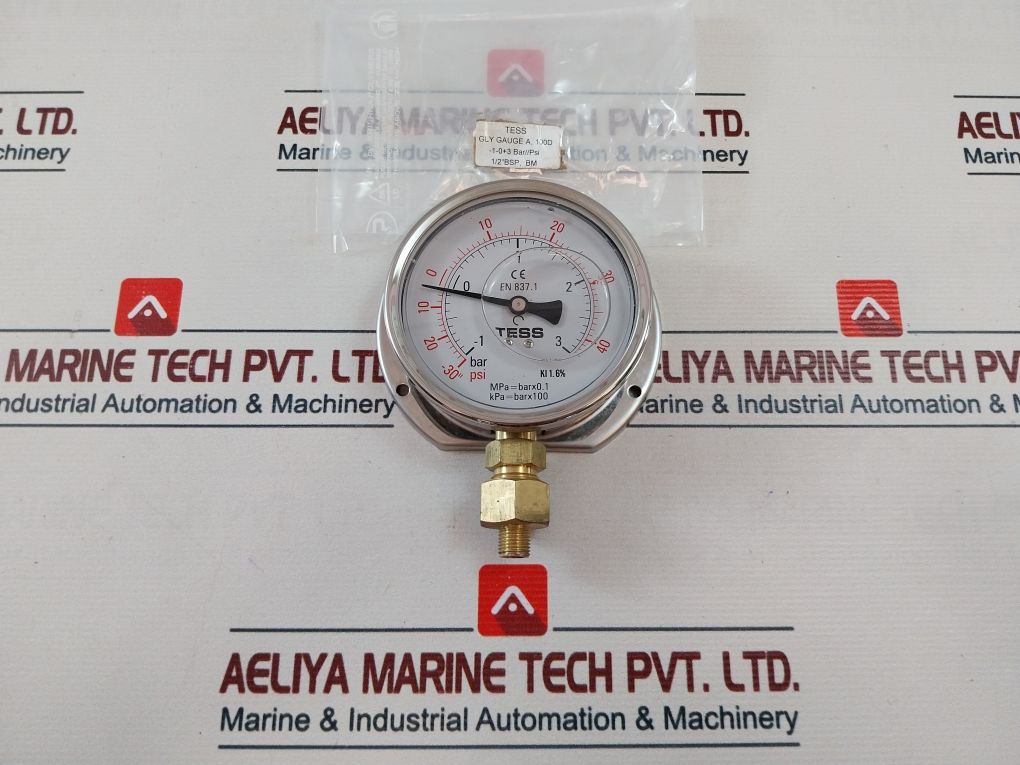 Tess En 837.1 Pressure Gauge 12”Bsp, Bm
