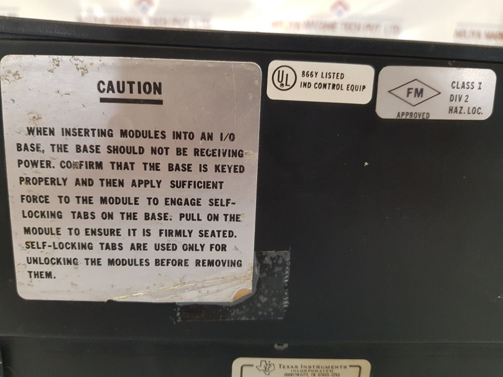 Texas instruments 500-5828a i/o module base rack 500-5011