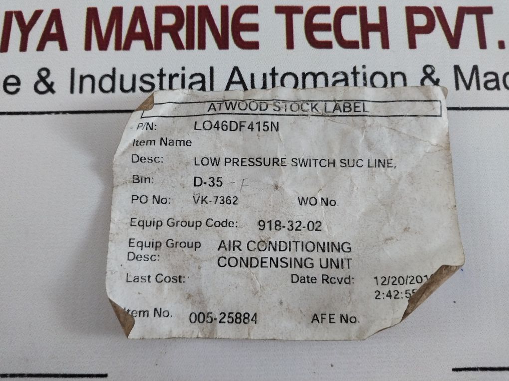 Texas Instruments Ps80-02-f0992 044-027 Pressure Switch