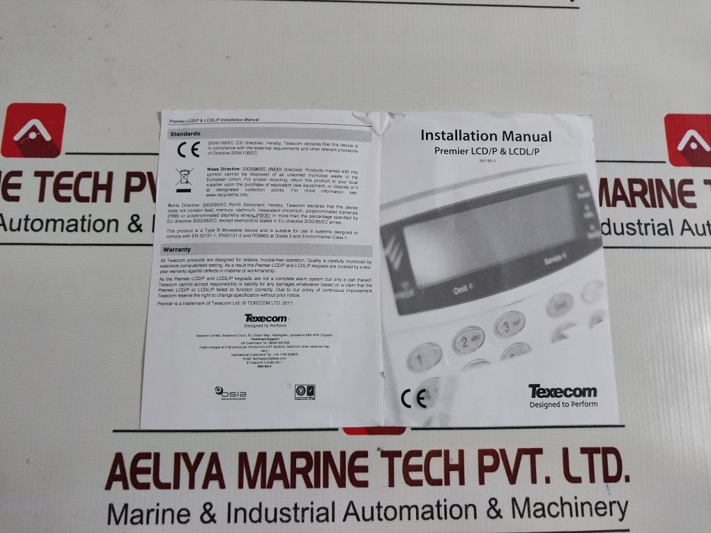 Texecom Dba-0165 Premier Lcd Keypad Ver 10.1 Txidba0165