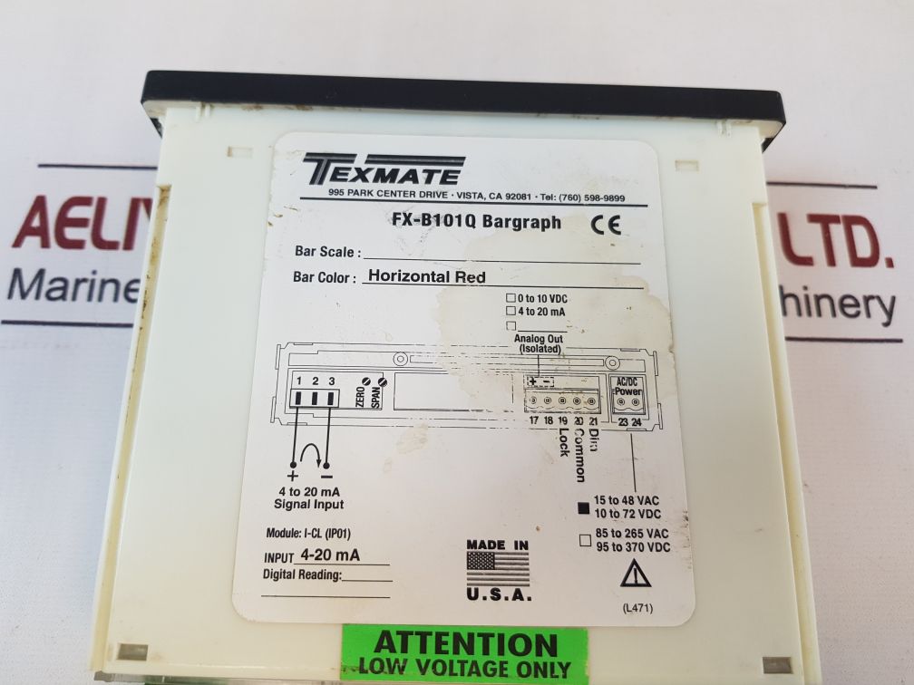 Texmate Fx-b101Q Horizontal Red Bargraph 10 To 72 Vdc
