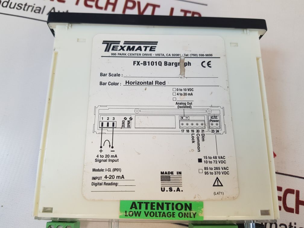 Texmate Fx-b101Q Bargraph Annular Reg. Readback Pressure
