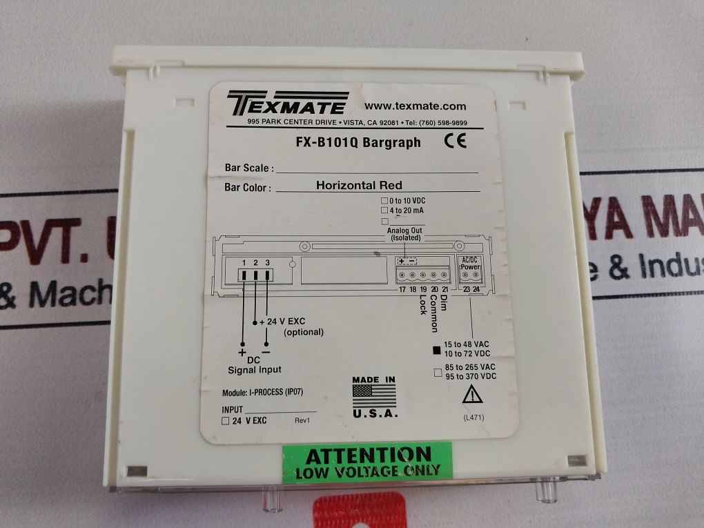 Texmate Fx-b101Q Bargraph Analog Horizontal Red 15-48Vac