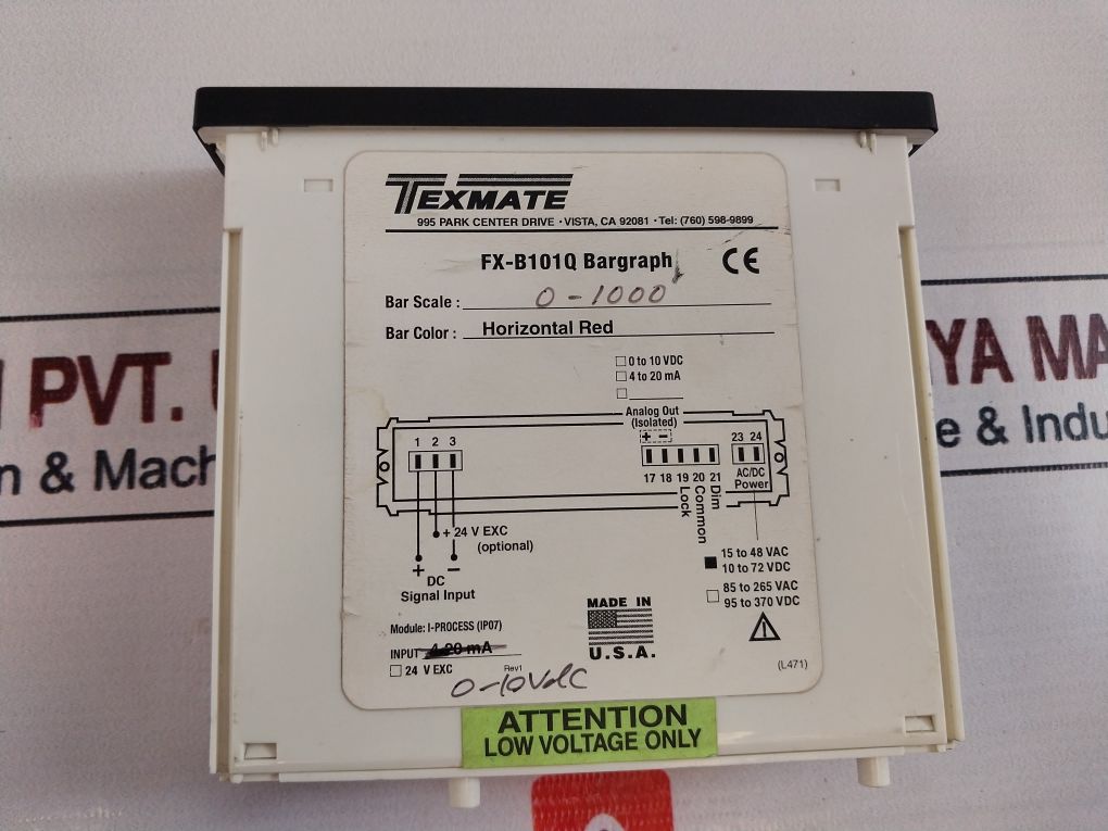 Texmate Fx-b101Q Bargraph Flowline Seal Pressure 0-1000