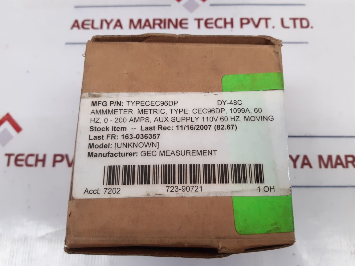 The Meter Shop A-c Amps Ammmeter 0-200