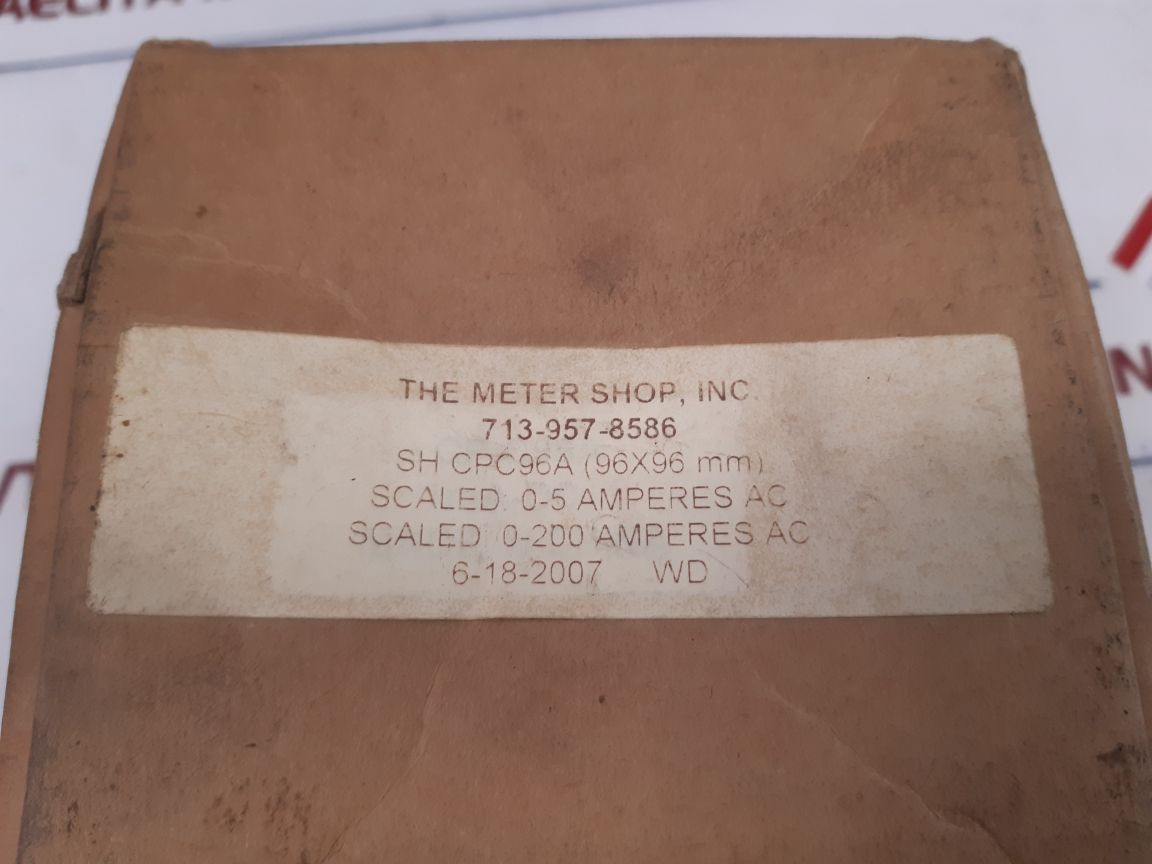 The Meter Shop A-c Amps Ammmeter 0-200