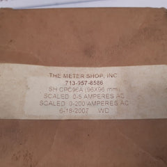 The Meter Shop A-c Amps Ammmeter 0-200