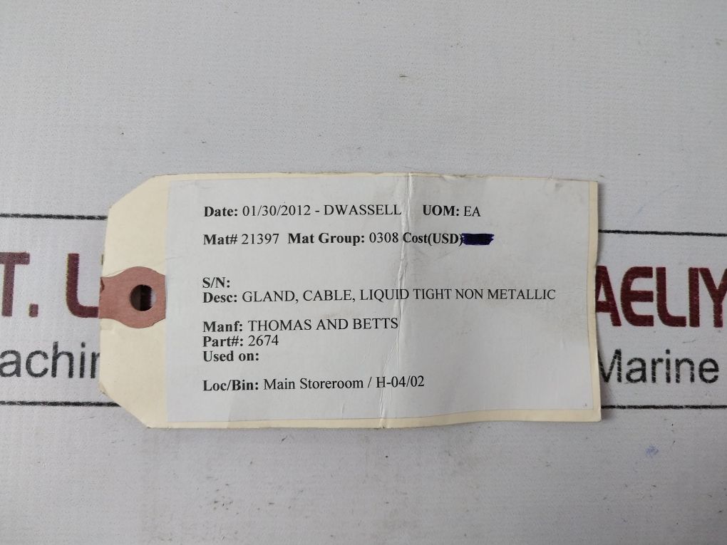 Lot Of 8X Thomas & Betts 2674 3/4