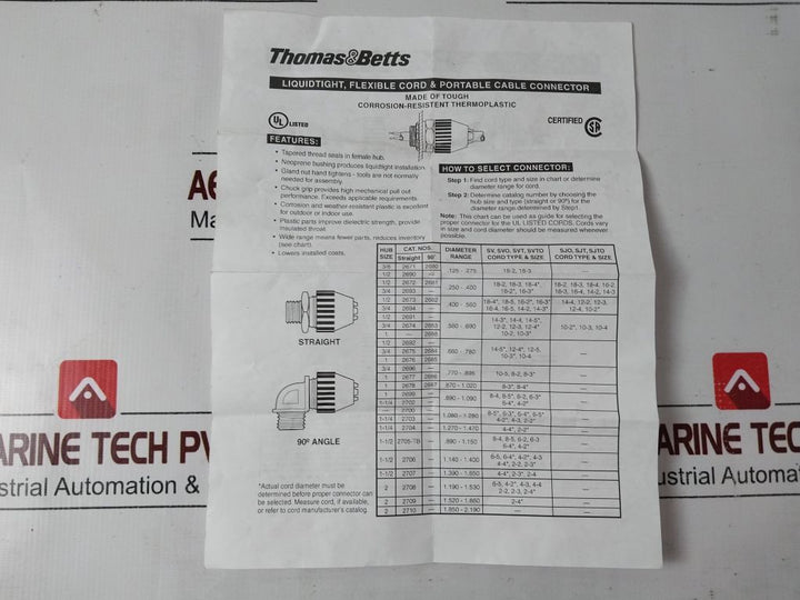 Lot Of 8X Thomas & Betts 2674 3/4