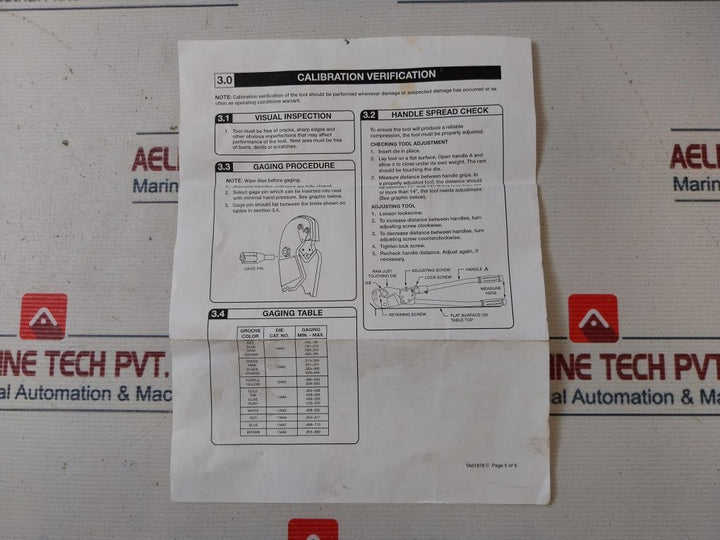 Thomas & Betts Tbm8S Compression Tool With Die Set