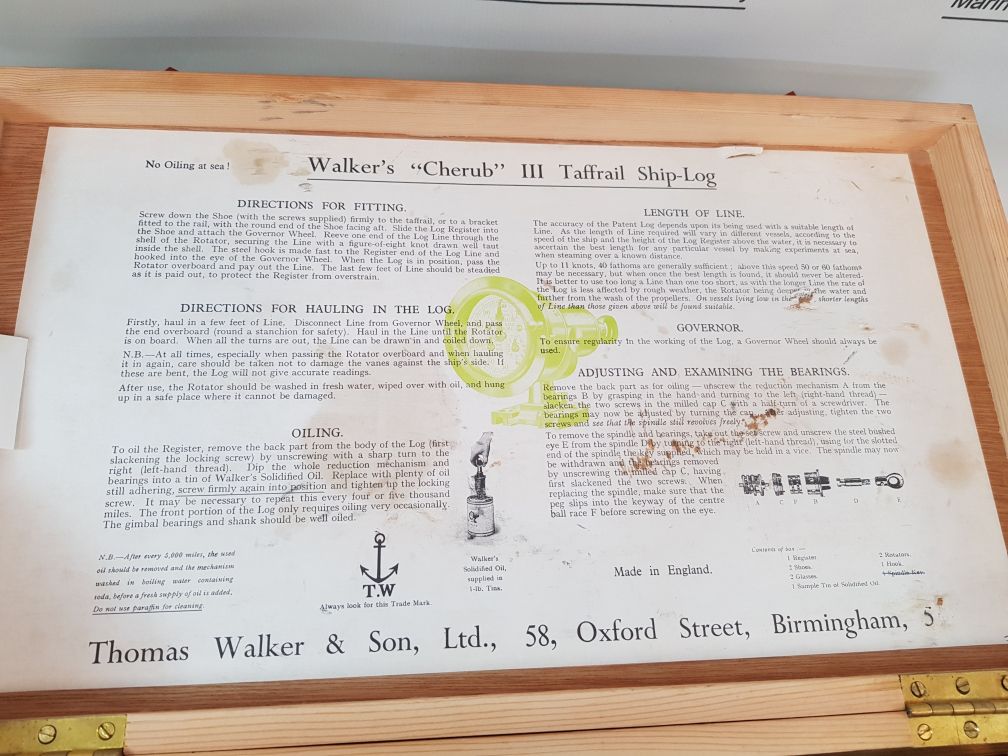 Thomas Walker’s Cherub Iii Ship-log