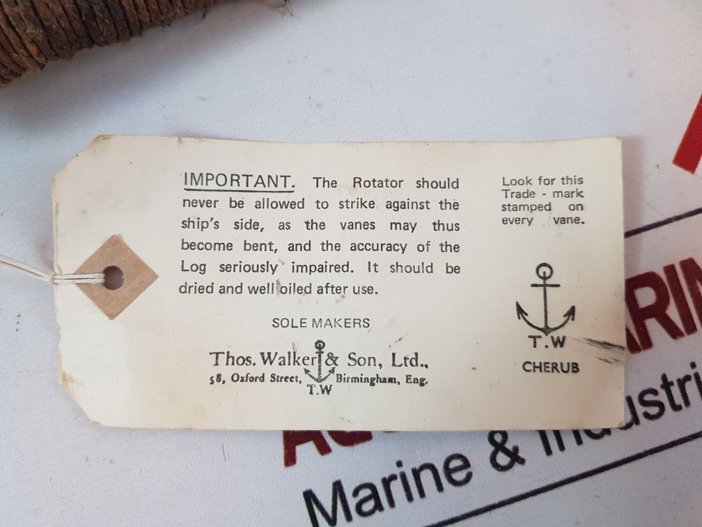 Thomas Walker’s Cherub Iii Ship-log