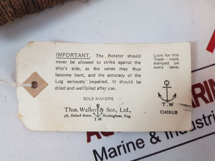 Thomas Walker’s Cherub Iii Ship-log