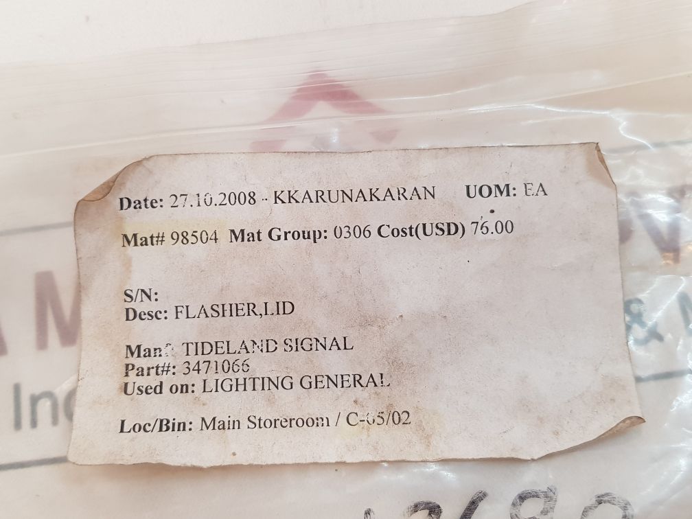 Tideland Signal F-3B Lid Flasher For 530-1284 Mother Board