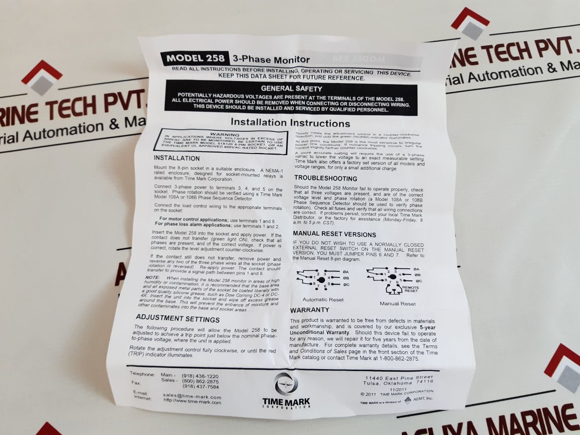 Time Mark 258B 3-phase Monitor
