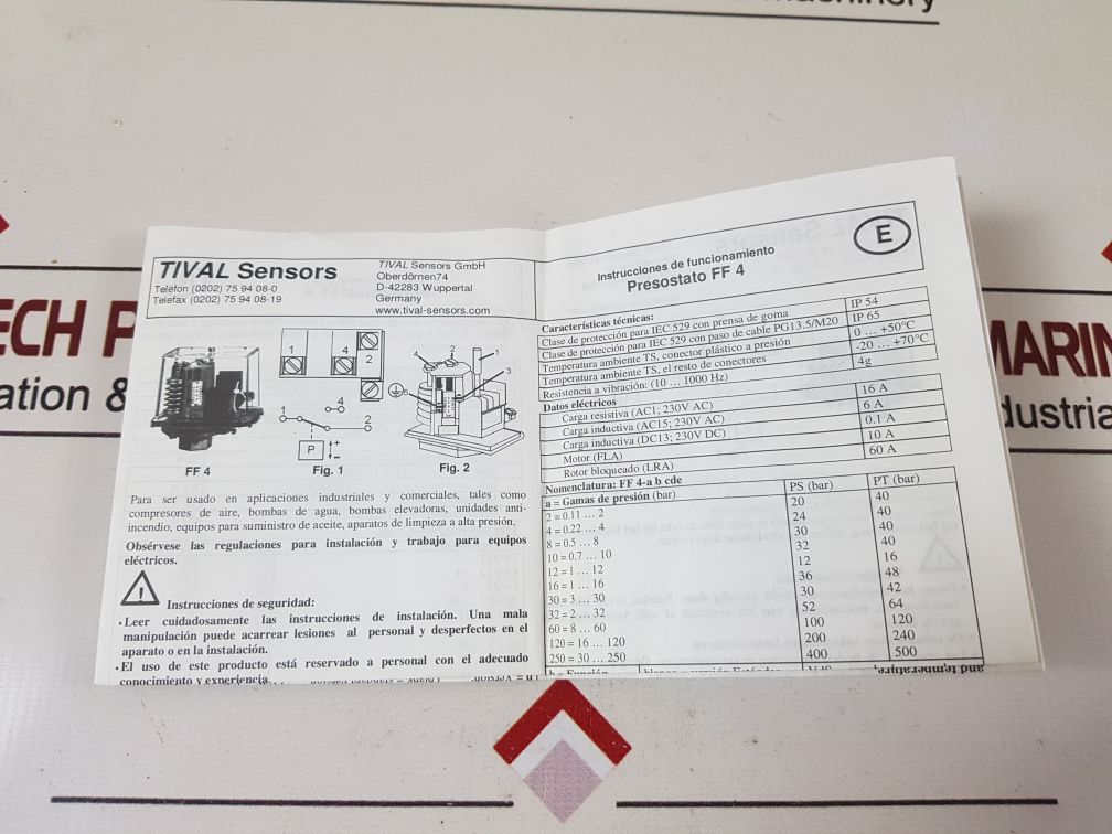 Tival Ff 4-250 Pah Pressure Control Switch
