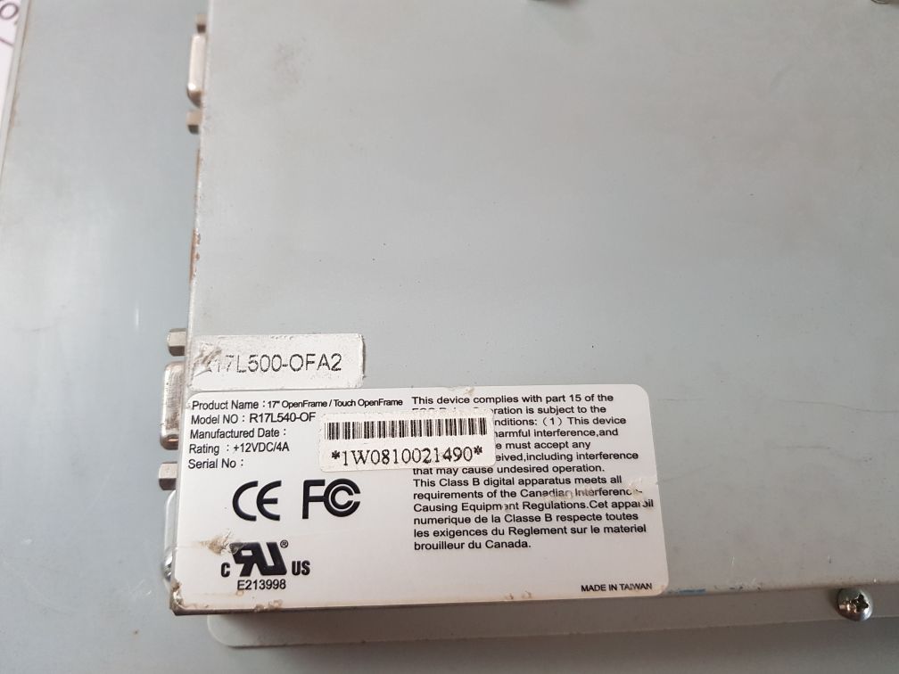 Tl Electronic R17L540-of Touchscreen Monitor 